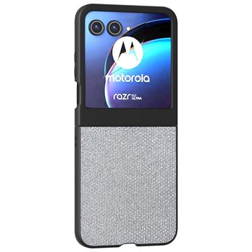 Motorola Razr 50 Rhinestone Texture Hybridfodral - Silver