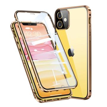 iPhone 11 Magnetisk Skal med Härdat Glas - Guld