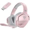 NUBWO G06 trådlöst gamingheadset med brusreducerande mikrofon 2.4G Bluetooth-hörlurar Stereo Earphone Composition för PC, bärbara datorer, PS4, PS5, Nintendo Switch - Rosa