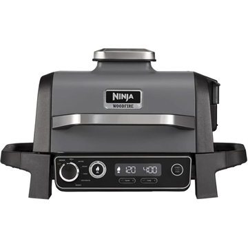 Ninja OG701EU Woodfire elektrisk BBQ-grill och rökugn - grå / svart