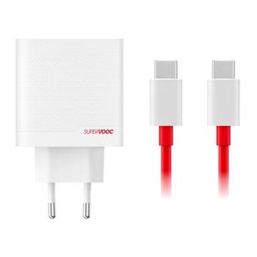 OnePlus SuperVOOC 80W GaN-strömadapter med dubbla portar 5461100597 - Vit