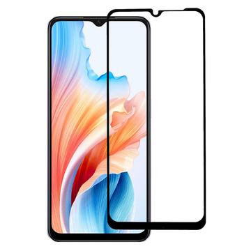 Oppo A59 Heltäckande Härdat Glas Skärmskydd - Svart Kant