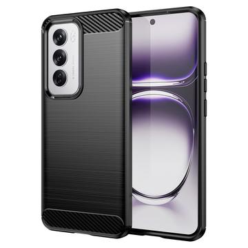 Oppo Reno12 Borstat TPU Skal - Kolfiber