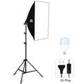 PULUZ Fotobelysning Stativ + 50x70cm Softbox för fotostudio + E27 LED-lampa - EU-kontakt