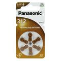 Panasonic 312/PR41 Batterier till hörapparater - 6 st.