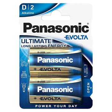 Panasonic Evolta LR20/D Alkaliska batterier - 2 st.