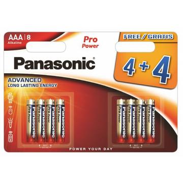 Panasonic Pro Power LR03/AAA Alkaline-batterier - 8 st.