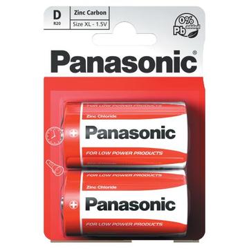 Panasonic R20/D Zink-kolbatterier - 2 st.