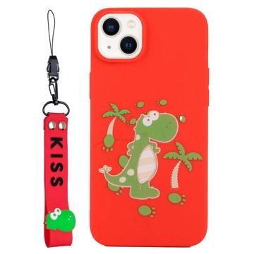 Kiss Serie iPhone 14 Plus TPU-skal med Rem - Dinosaurie