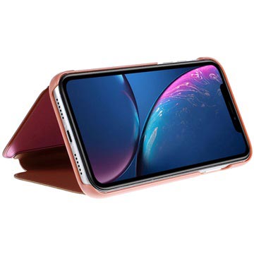 Luxury Series Mirror View iPhone XR Flipfodral - Roséguld