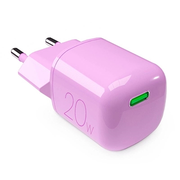 Puro MiniPro GaN USB-C väggladdare - 20W - Rosa