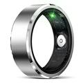 R5 Smart ring i aluminiumlegering med laddningsfodral - Storlek: 10/19.9mm - Silver