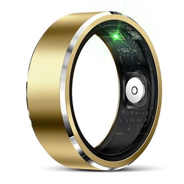 R5 Smart ring i aluminiumlegering med laddningsfodral - Storlek: 12/21.5mm - Guld