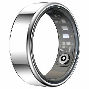 R99 Fitness & Wellness Smart Ring med laddningsfodral - Storlek: 10/19.9mm - Silver