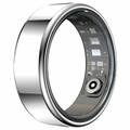 R99 Fitness & Wellness Smart Ring med laddningsfodral - Storlek: 11/20.7mm - Silver