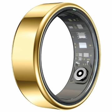 R99 Fitness & Wellness Smart Ring med laddningsfodral - Storlek: 12/21.5mm - Guld