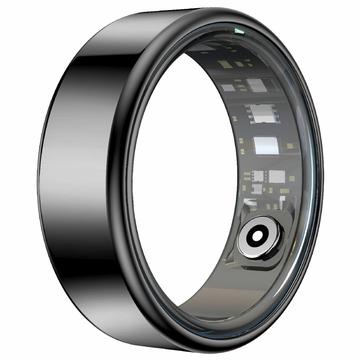 R99 Fitness & Wellness Smart Ring med laddningsfodral - Storlek: 9/19mm - Svart