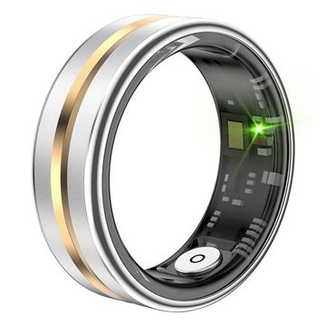 SR03 Ultra-tunn multifunktionell smart ring - Storlek: 10/19.9mm - guld mellan / silver