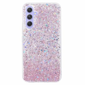 Samsung Galaxy A05s Glitter Flakes TPU-skal - Rosa