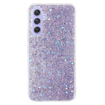 Samsung Galaxy A05s Glitter Flakes TPU-skal - Lila