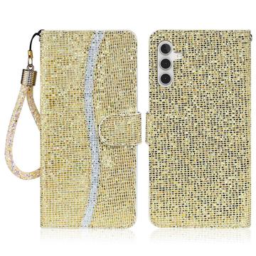 Samsung Galaxy A16 Plånboksfodral med glitter - Guld