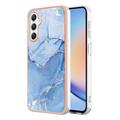 Samsung Galaxy A25 Marble Pattern Elektropläterat IMD TPU Skal - Blå