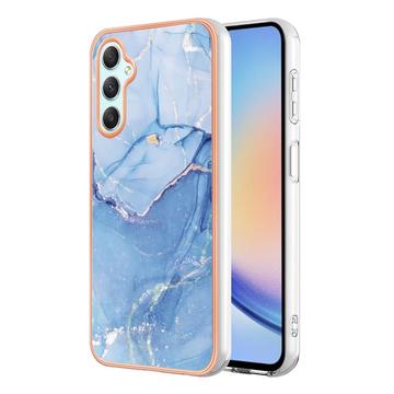 Samsung Galaxy A25 Marble Pattern Elektropläterat IMD TPU Skal - Blå