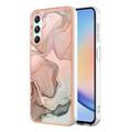 Samsung Galaxy A25 Marble Pattern Elektropläterat IMD TPU Skal - Rosa