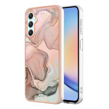 Samsung Galaxy A25 Marble Pattern Elektropläterat IMD TPU Skal - Rosa