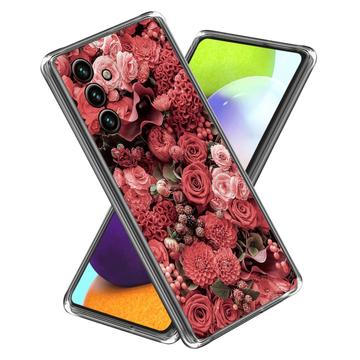 Samsung Galaxy A25 Stiligt Ultra-Slim TPU-skal - Röda Blommor