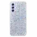 Samsung Galaxy A34 5G Glitter Flakes TPU-skal - Silver