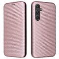 Samsung Galaxy A35 Flipfodral - Kolfiber - Roséguld