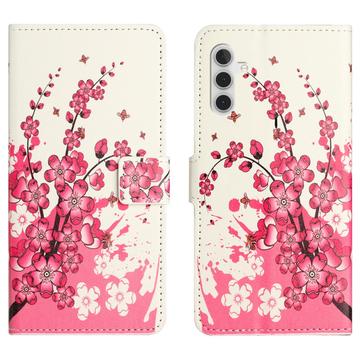 Samsung Galaxy A35 Style Series Plånboksfodral - Rosa Blommor