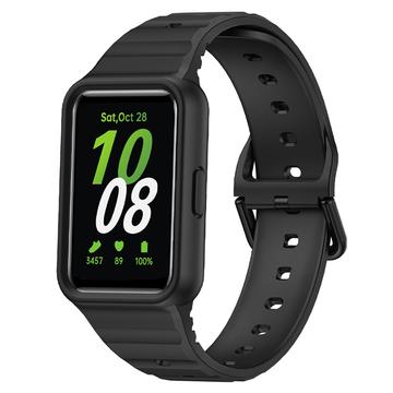 Samsung Galaxy Fit3 Ersättningssilikonrem med Integrerad Ram - Svart