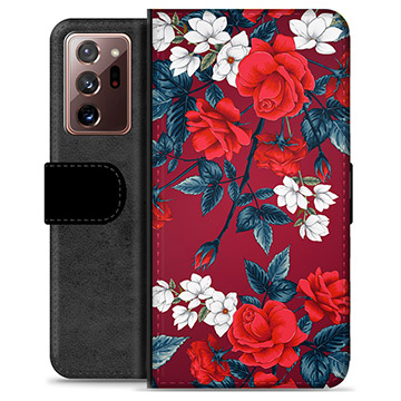 Samsung Galaxy Note20 Ultra Premium Plånboksfodral - Vintage Blommor