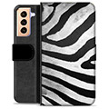 Samsung Galaxy S21+ 5G Premium Plånboksfodral - Zebra