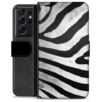 Samsung Galaxy S21 Ultra 5G Premium Plånboksfodral - Zebra