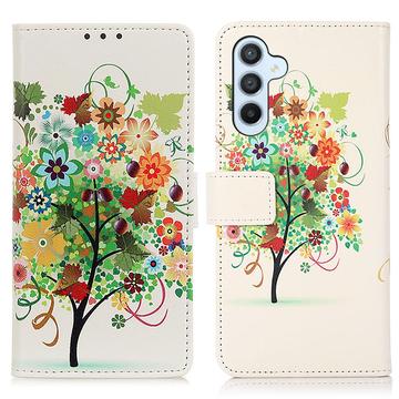 Samsung Galaxy S23 FE Glam Series Plånboksfodral - Blommande Träd / Färgrik