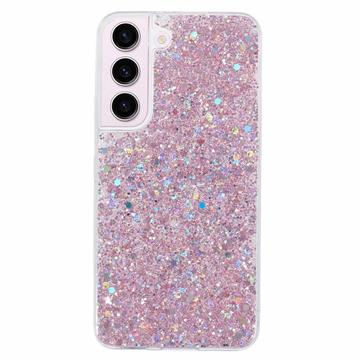 Samsung Galaxy S23 Glitter Flakes TPU-skal - Rosa