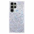 Samsung Galaxy S23 Ultra Glitter Flakes TPU-skal - Silver