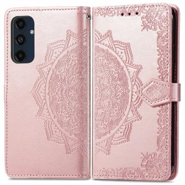 Samsung Galaxy S24 FE Mandala Series Plånboksfodral - Roséguld