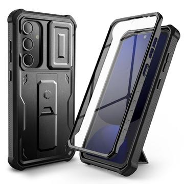 Samsung Galaxy S24 FE Tech-Protect Kevlar Cam+ Skal - Skärmskydd, kameraskydd, kickstand - Svart