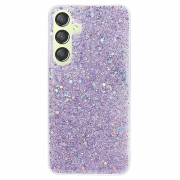 Samsung Galaxy S24 Glitter Flakes TPU-skal - Lila