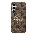 Samsung Galaxy S24 Guess 4G Big Metal Logo Hybrid Skal - Brun