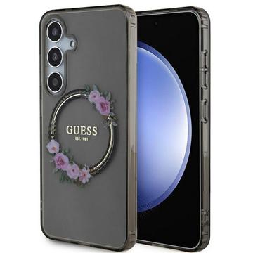 Samsung Galaxy S24 Guess IML Flowers Wreath Skal - MagSafe-kompatibelt