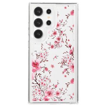 Samsung Galaxy S24 Ultra Fashion TPU-skal - Rosa blommor