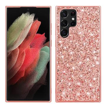 Samsung Galaxy S24 Ultra Glitter Series Hybrid Skal - Roséguld