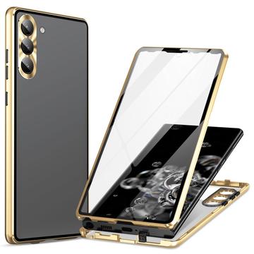 Samsung Galaxy S24+ Magnetisk Skal med Härdat Glas - Guld