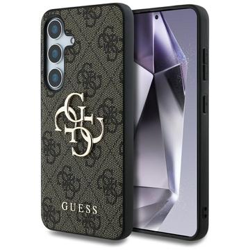 Samsung Galaxy S25 Guess 4G Big Metal Logo Hybrid Skal - Brun