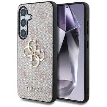 Samsung Galaxy S25 Guess 4G Big Metal Logo Hybrid Skal - Rosa